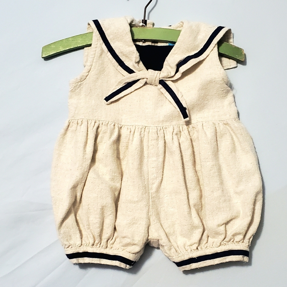 Sailor Romper Cotton/Linen 6-9 mon